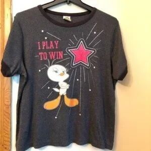 Girls' Dark Gray Tee with Pink Star & Character Graphic